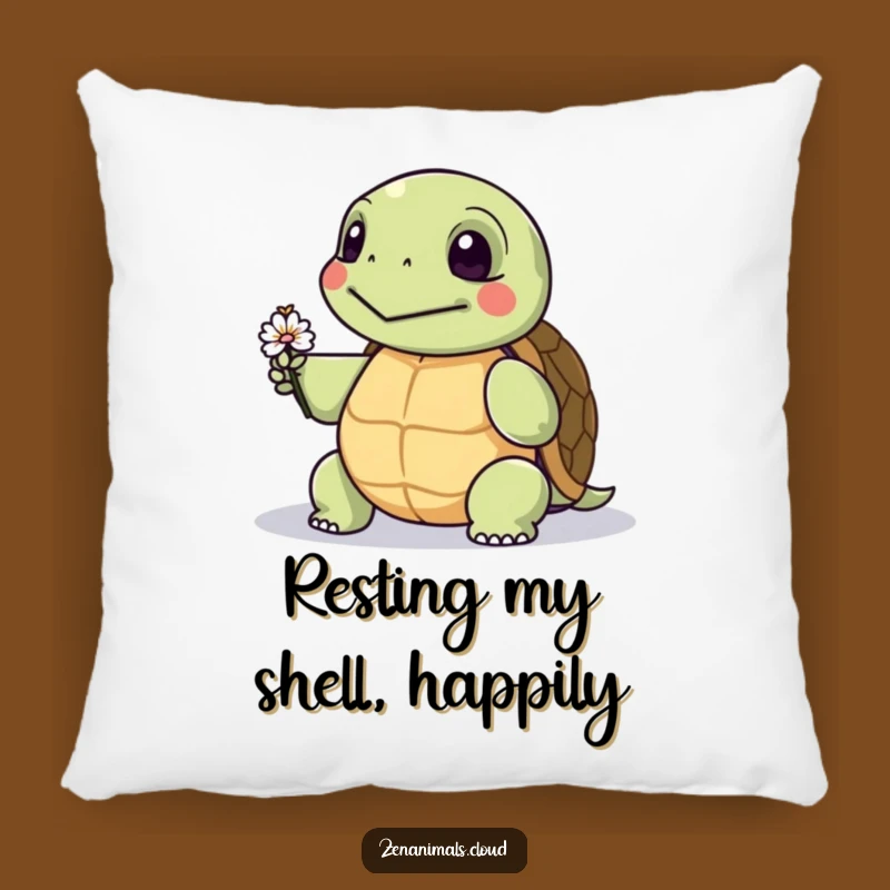 Funny Wise Turtle Pillow: Cozy Comfort with a Tiny Flower, Perfect Funny Gift!