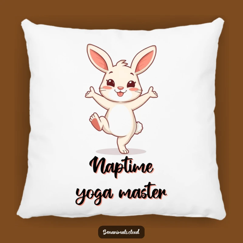 Funny Yoga Bunny Pillow: Soft Pose Cushion, Cozy Fitness Decor Gift