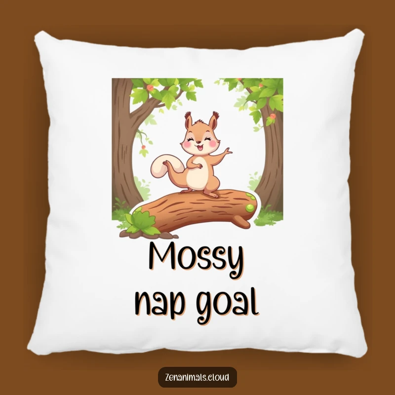 Funny Squirrel Yoga Pillow - Cozy Yogi Squirrel Accent