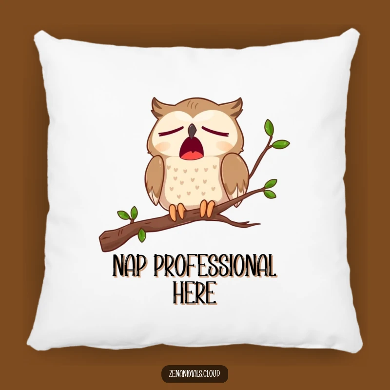 Funny Sleepy Owl Yawn Pillow - Comfy Cushion for Cozy Moments, Adorable Funny Gift