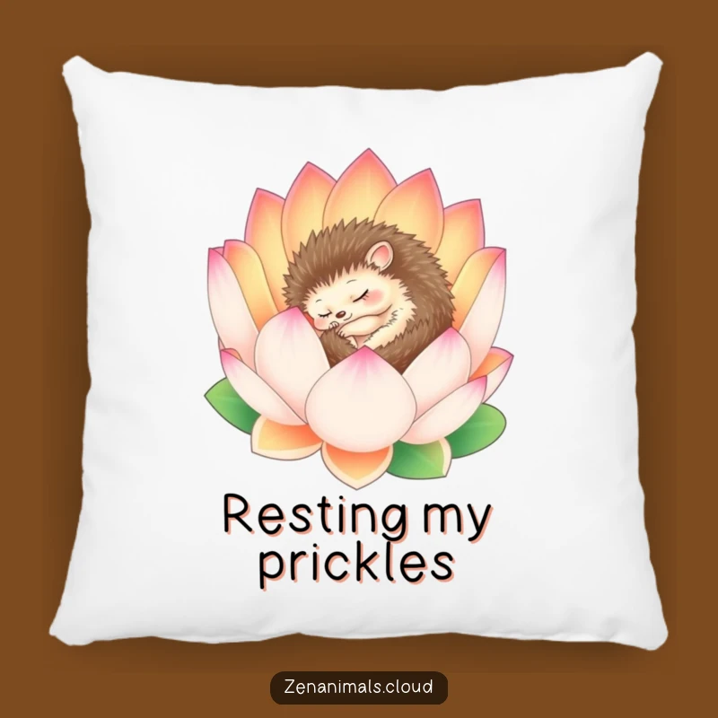 Funny Sleepy Hedgehog Lotus Pillow - Soft & Serene Comfort Gift