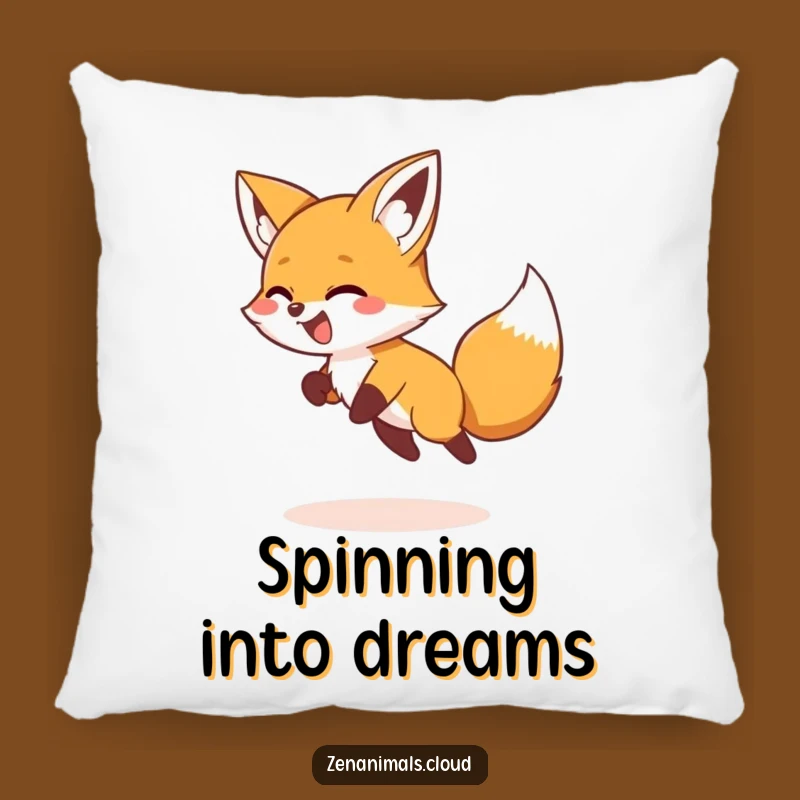 Funny Fox Tail Chasing Pillow: Cozy Giggling Foxy Fun, Hilarious Home Decor Gift