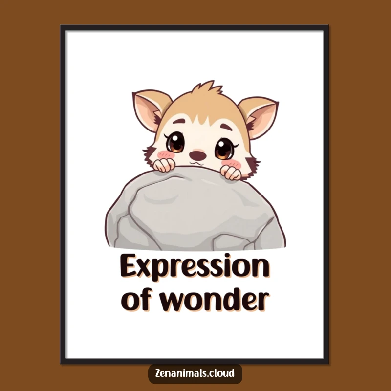 Funny Curious Animal Digital Art Print: Surprise Decor for Your Space