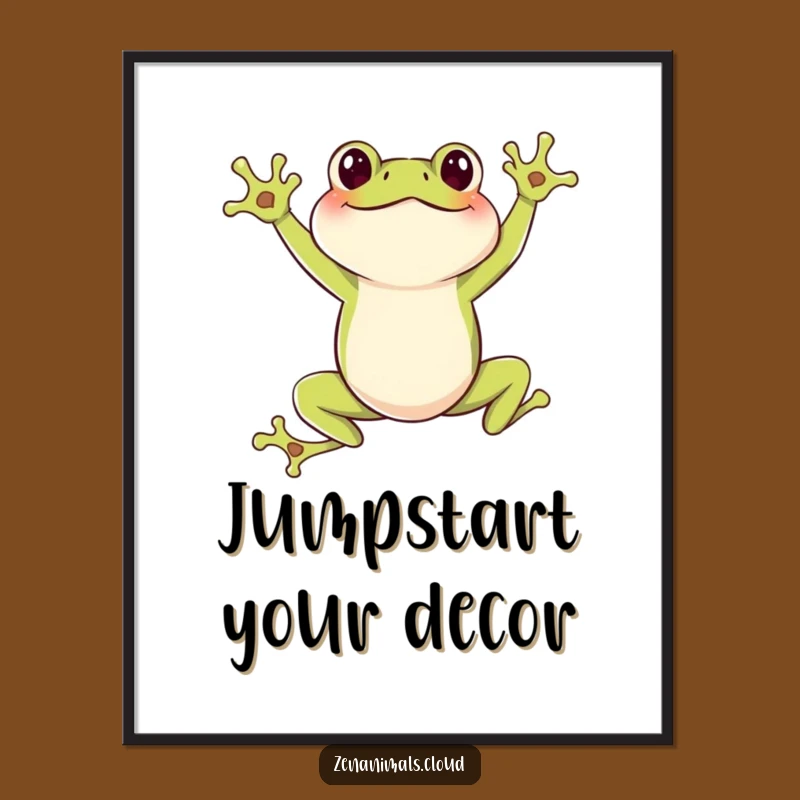 Funny Frog Leaping Digital Art: Instant Energy for Walls, a Perfect Funny Gift