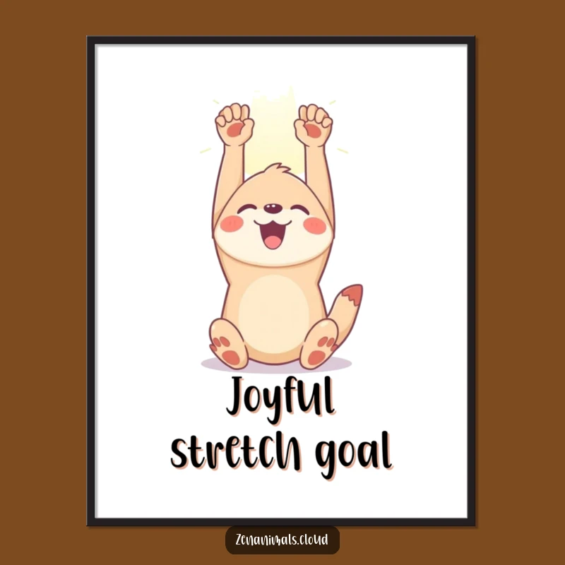 Funny Joyful Animal Digital Art Print: Sunny Decor for Your Space