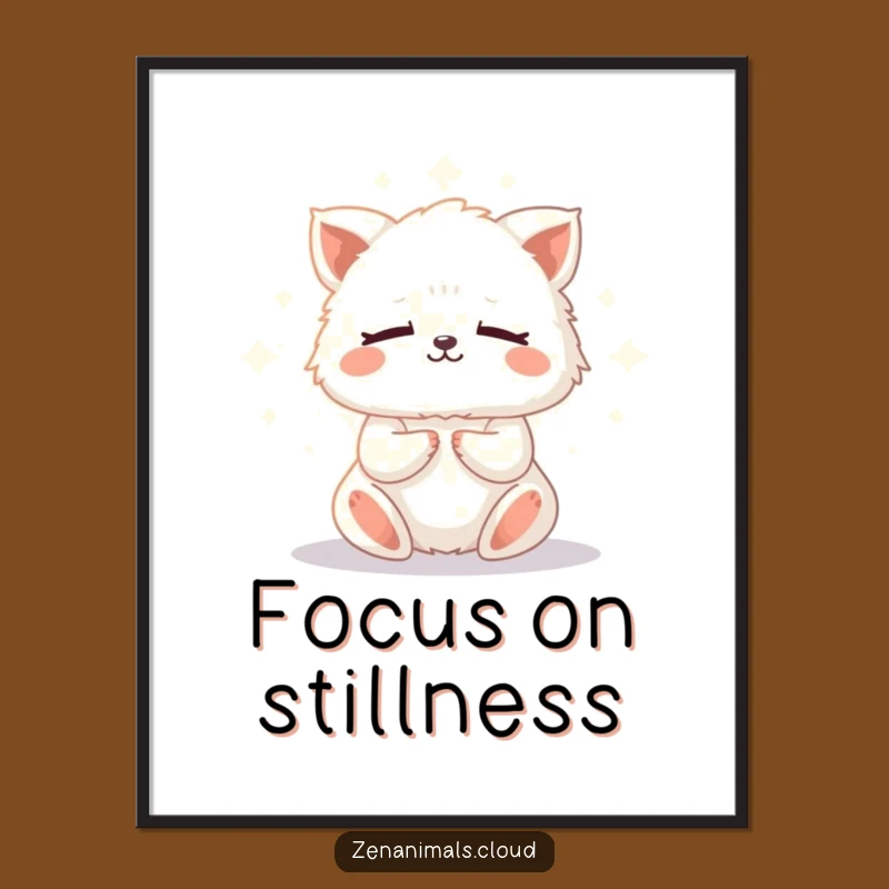 Funny Meditation Animal Digital Print: Zen Art for a Fluffy, Peaceful Home