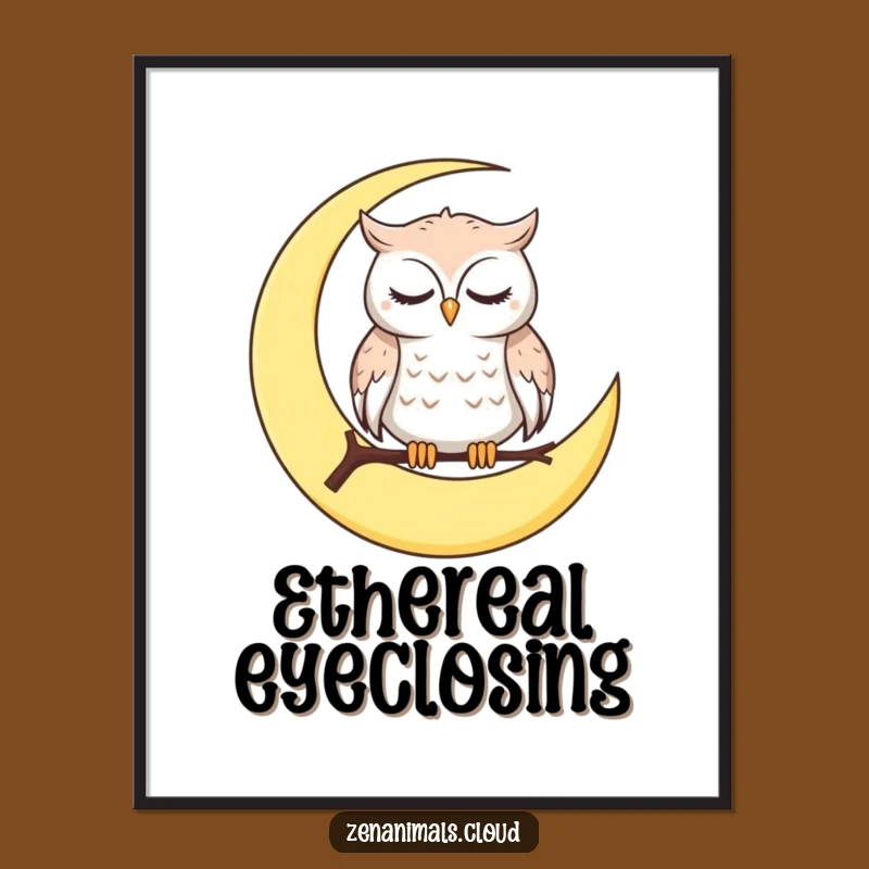 Funny Owl Moon Digital Art: Instant Calm & Humor, A Perfect Funny Gift