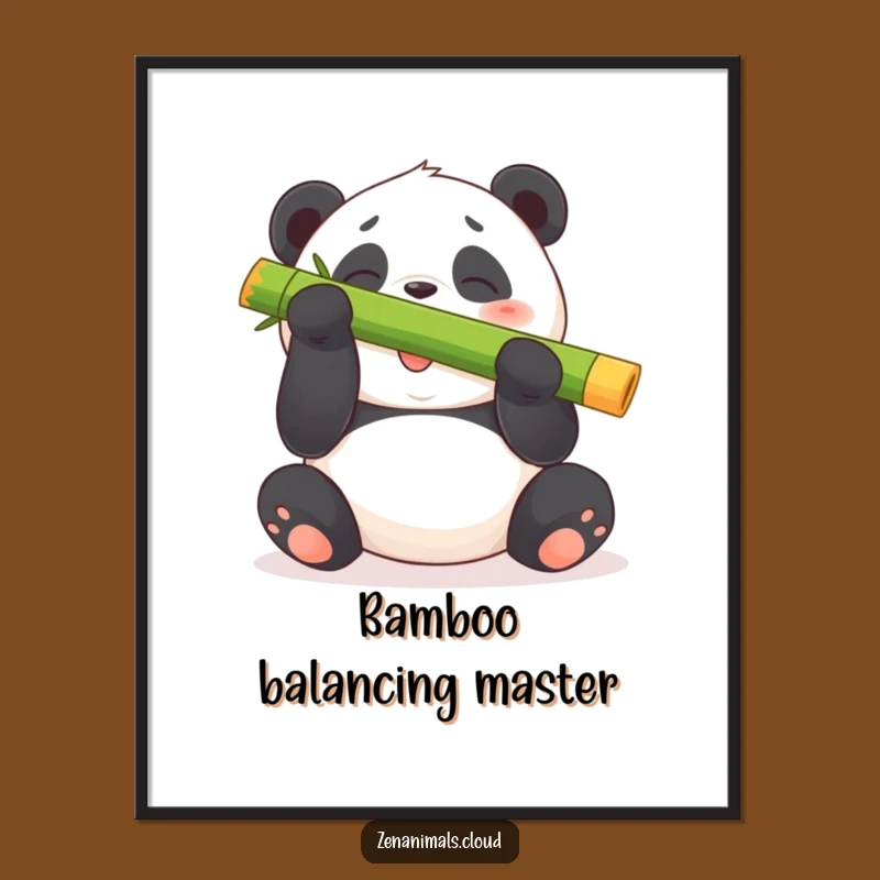Funny Panda Bamboo Digital Art: Hilarious Bear Print Download
