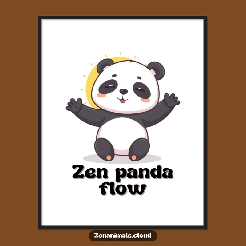 Funny Panda Yoga Digital Print: Zen Art, Instant Decor Gift