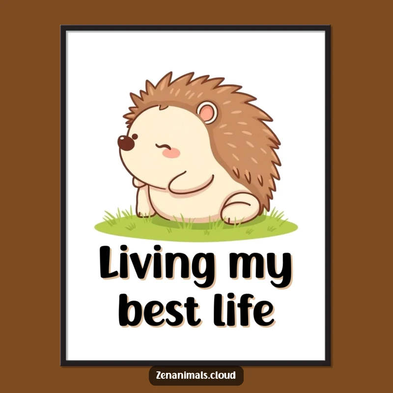 Funny Rolling Hedgehog Digital Print: Instant Joyful Art, Perfect Gift!