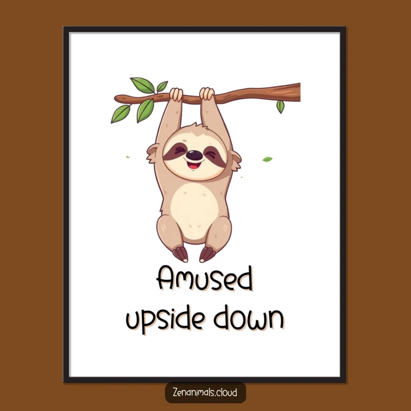 Funny Sloth Digital Art: Instant Amusement Funny Gift for Walls