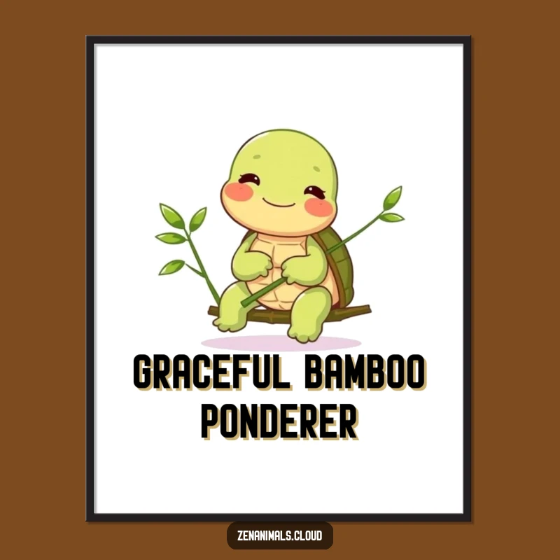 Funny Turtle Bamboo Digital Print: Instant Calm for Your Walls