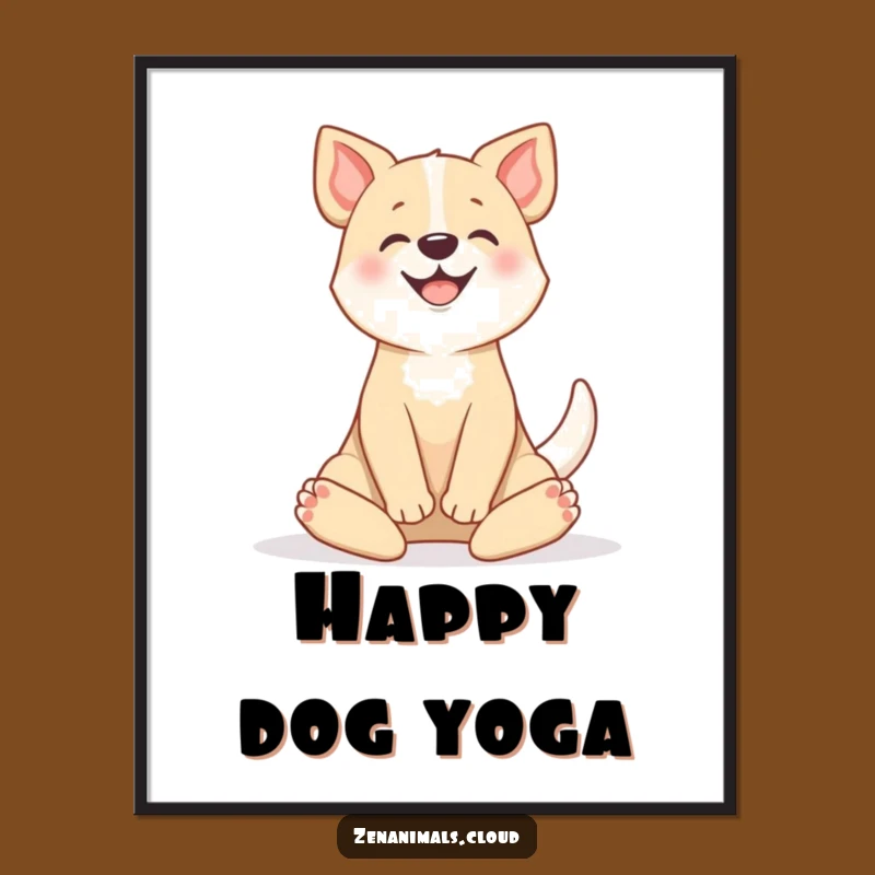 Funny Dog Yoga Digital Art: Instant Zen Funny Gift for Walls