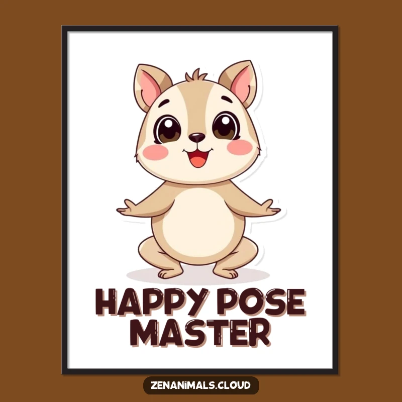 Funny Yoga Animal Digital Art Print: Happy Decor for an Energetic Space