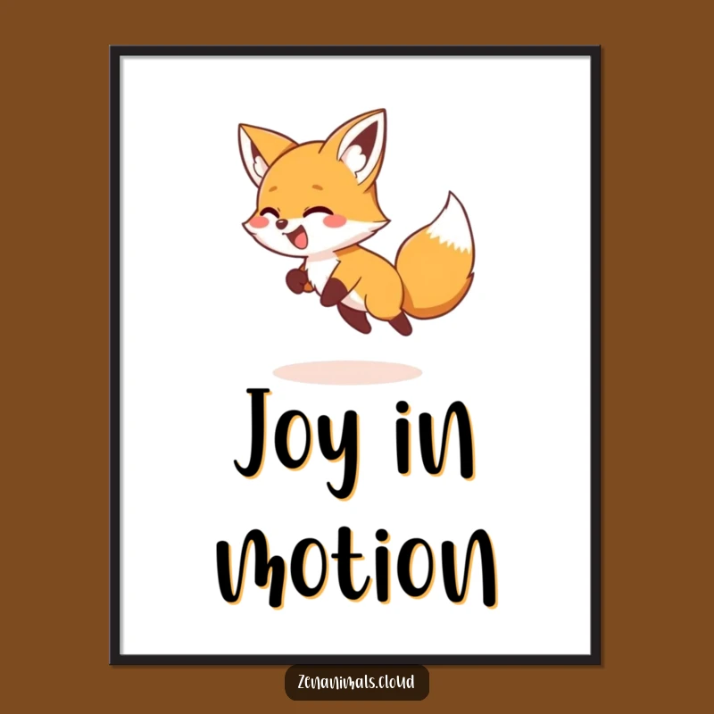 Funny Fox Tail Chasing Digital Print: Giggling Foxy Art, Instant Humorous Decor Gift