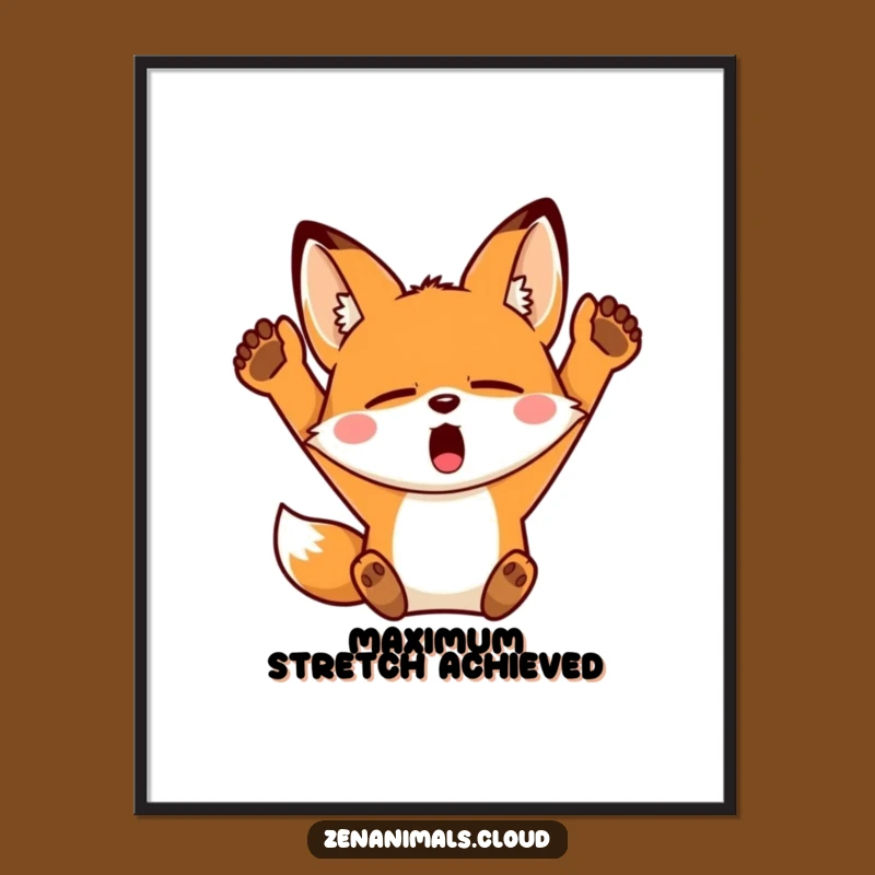 Funny Sleepy Fox Digital Art: Printable Yawn Decor, Instant Lazy Gift
