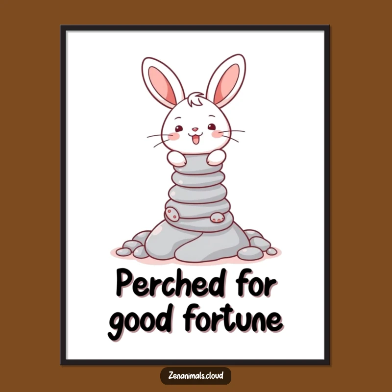 Funny Bunny Balance Digital Art - Cheerful Printable Wall Decor