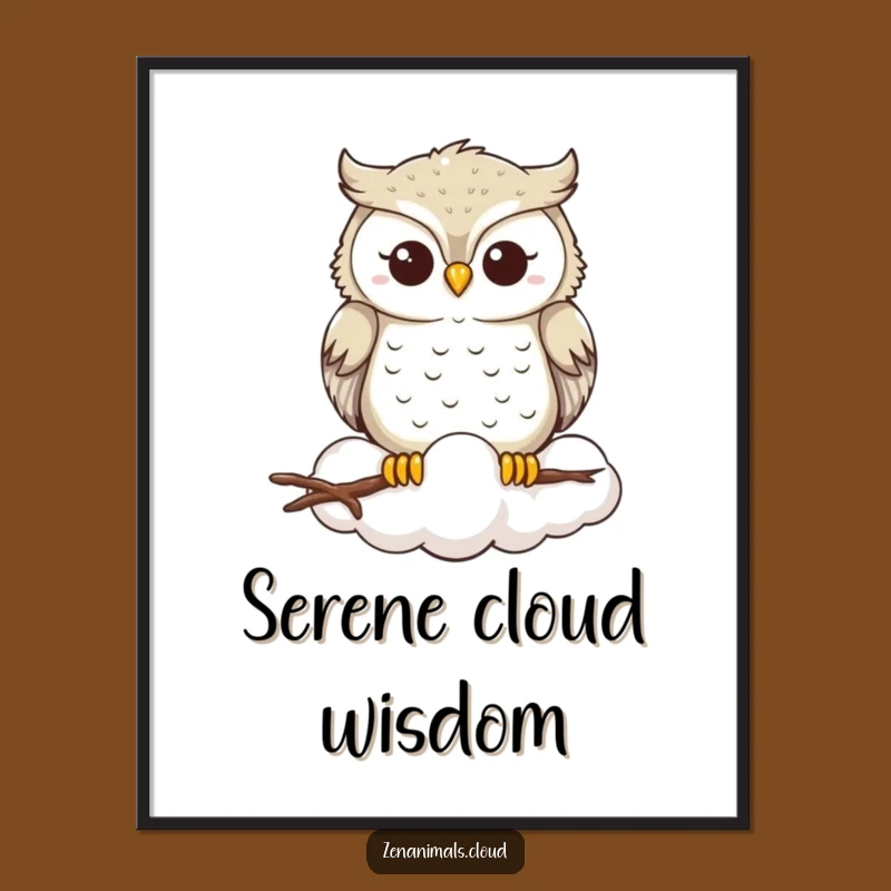 Funny Owl Cloud Digital Print: Instant Serenity for Your Walls