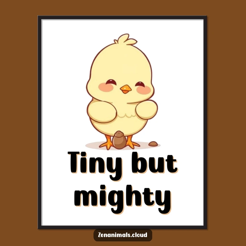 Funny Chick Pecking Digital Art - Adorable Printable for Chick Fans