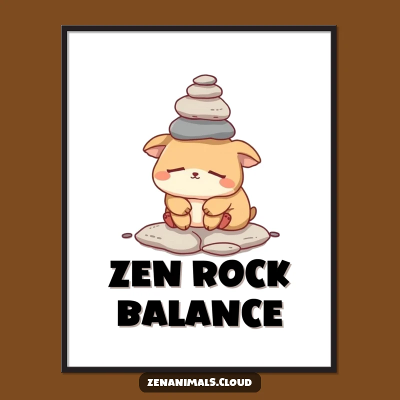 Funny Sleepy Animal Digital Art Print: Balancing Humor for Your Walls