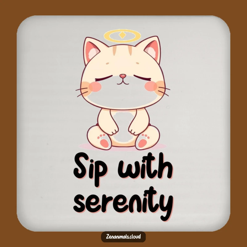 Funny Cat Meditation Drink Coasters: Feline Zen Set for Peaceful Table Protection