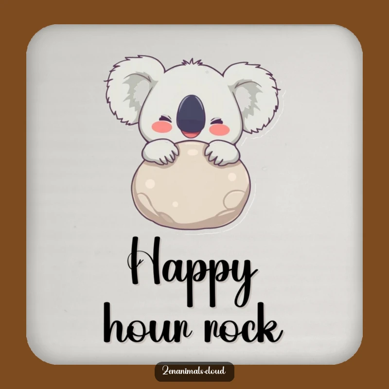 Funny Koala Stone Hug Coaster: Protect Surfaces with Joy, A Cute Funny Gift