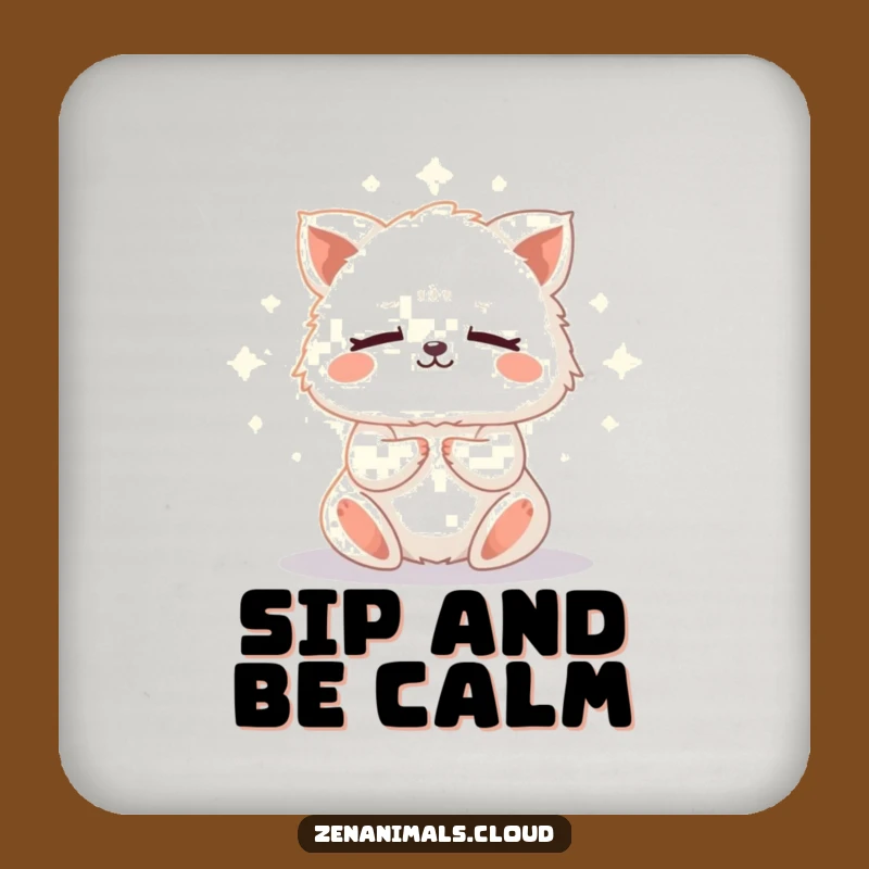 Funny Meditation Animal Coaster: Protect Surfaces with Fluffy Zen Style