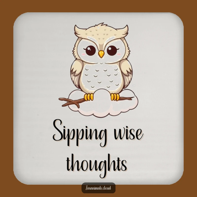 Funny Owl Cloud Coasters: Protect Surfaces with Serene Wisdom