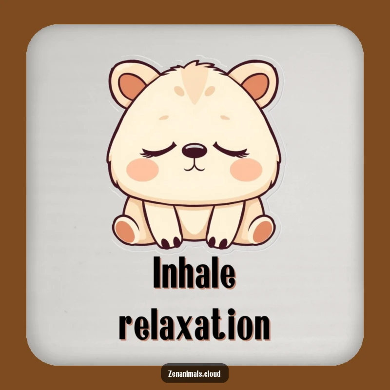 Funny Peaceful Animal Zen Coaster - Protect Surfaces with Deep Breathing Charm and Humor