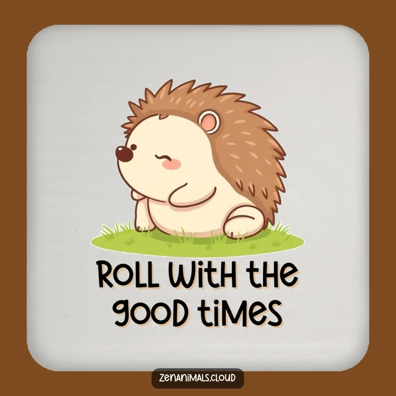 Funny Rolling Hedgehog Coasters: Protect Surfaces with Cute Humor, Great Gift!