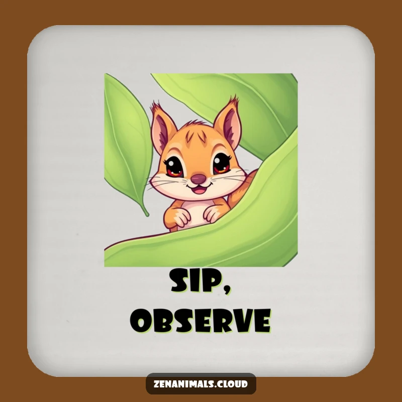 Funny Squirrel Drink Coaster Set, Curious Protection, Humorous & Practical Funny Gift