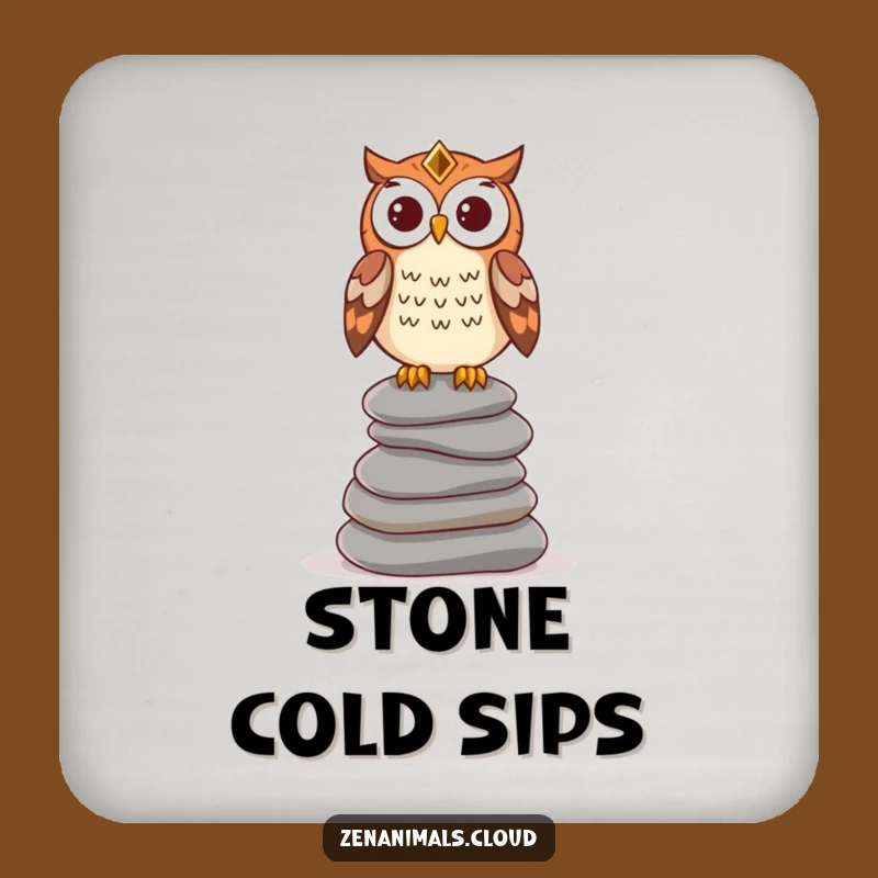 Funny Wise Owl Coaster Set - Protect Surfaces with Thoughtful Humor