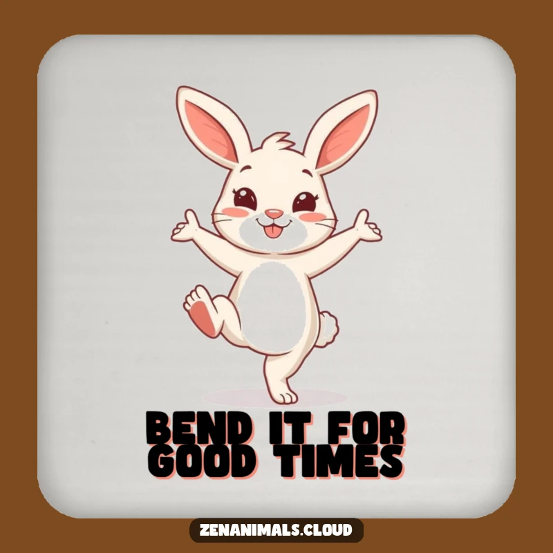 Funny Yoga Bunny Coasters: Protect Surfaces with Pose, Set of Humorous Gifts