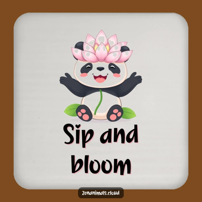 Funny Panda Lotus Drink Coasters: Joyful Balance Set for Peaceful Table Protection