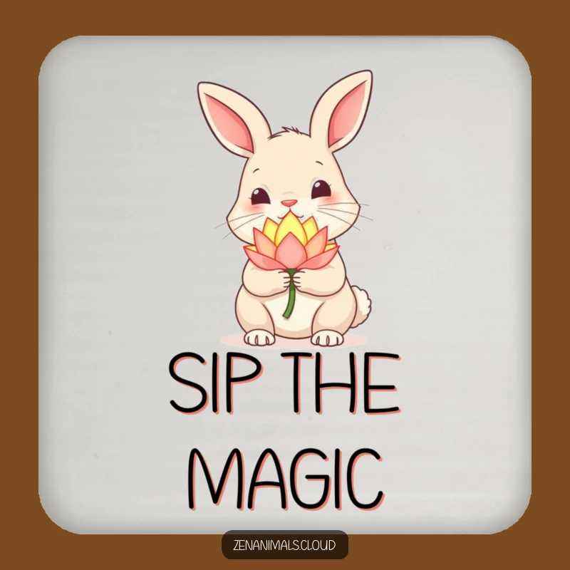 Funny Curious Rabbit Drink Coaster: Protect Surfaces with Magical Humor