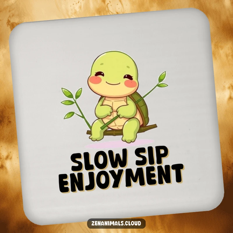 Funny Turtle Coasters: A giggling turtle balances bamboo, protecting surfaces with gentle humor and slow, steady charm.