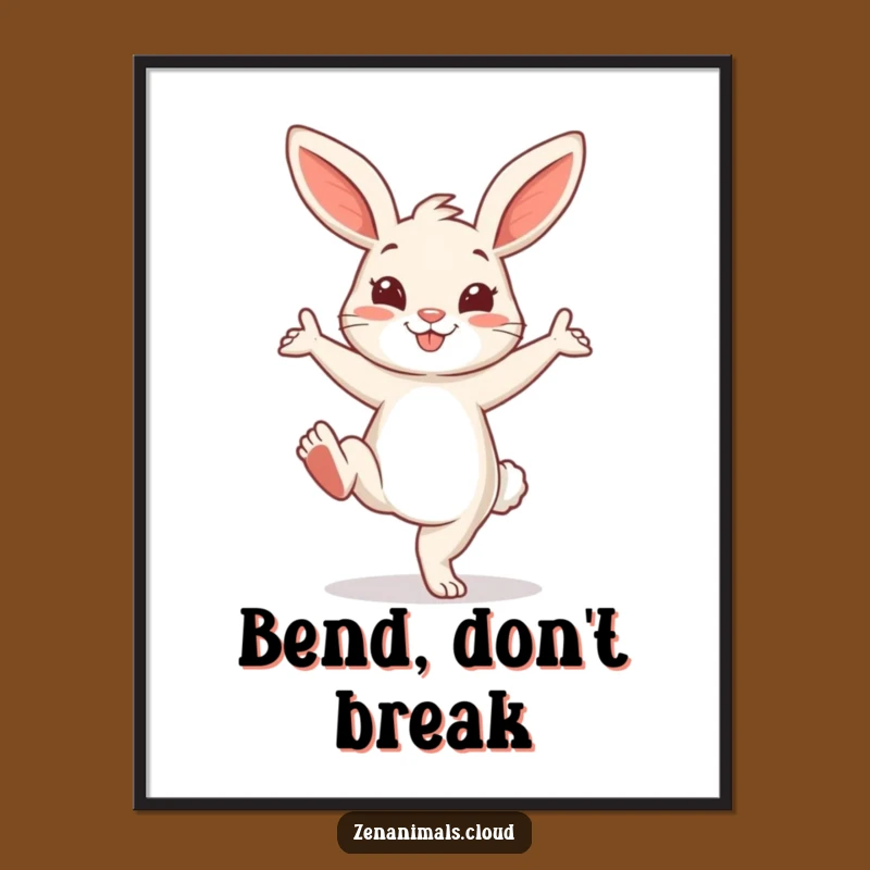 Funny Yoga Bunny Poster: Inspiring Pose Art, Perfect Fitness Decor Gift