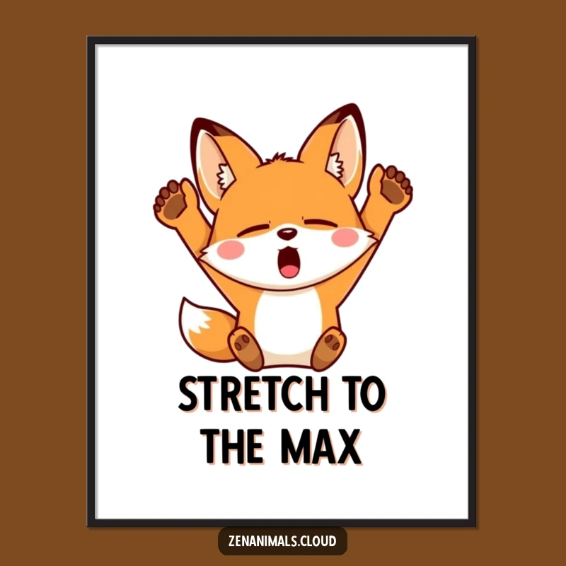 Funny Sleepy Fox Poster: Relatable Yawn Art, Perfect Lazy Decor Gift