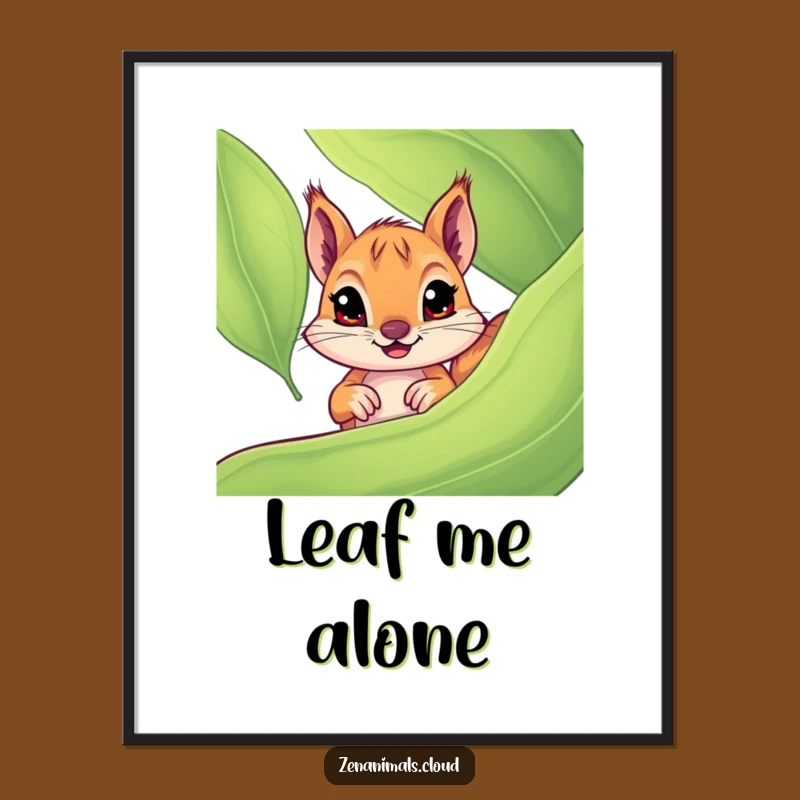 Funny Squirrel Poster Print, Curious Eyes Art, Whimsical Wall Decor, Perfect Funny Gift