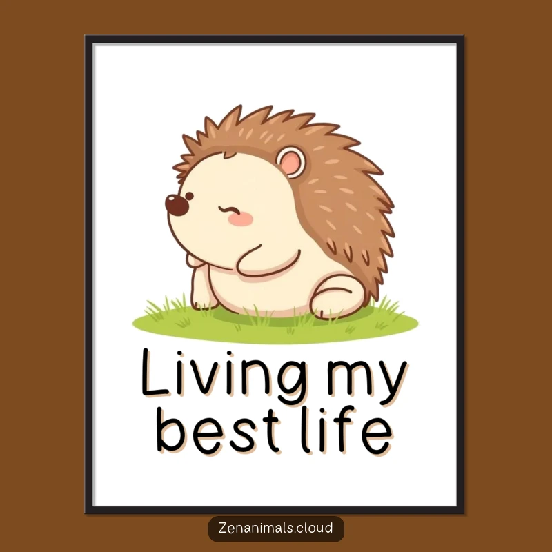 Funny Rolling Hedgehog Poster: Adorable Art for Your Walls, Great Gift!