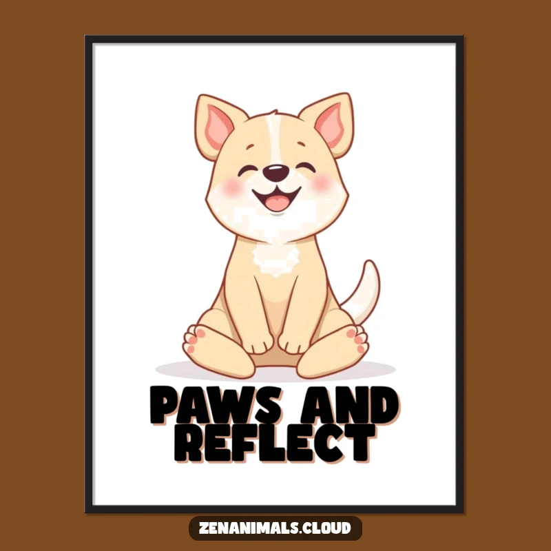 Funny Dog Yoga Poster: Serene Art Funny Gift for Peaceful Spaces