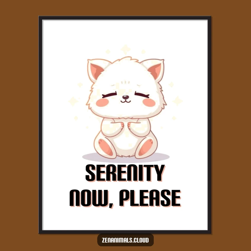 Funny Meditation Animal Poster: Zen Decor for a Peaceful, Fluffy Atmosphere