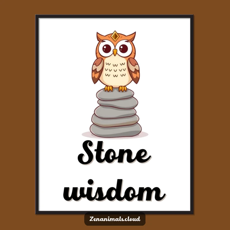 Funny Wise Owl Poster - Contemplative Art and Funny Gift