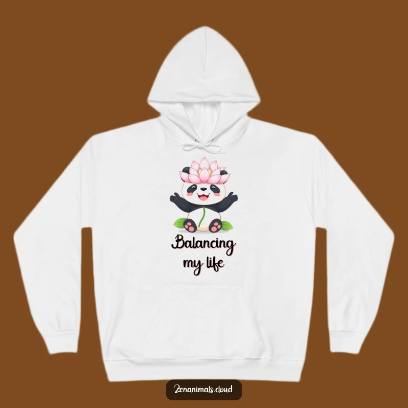 Funny Panda Lotus Hoodie: Cozy Joyful Balance Wear for Relaxing Days