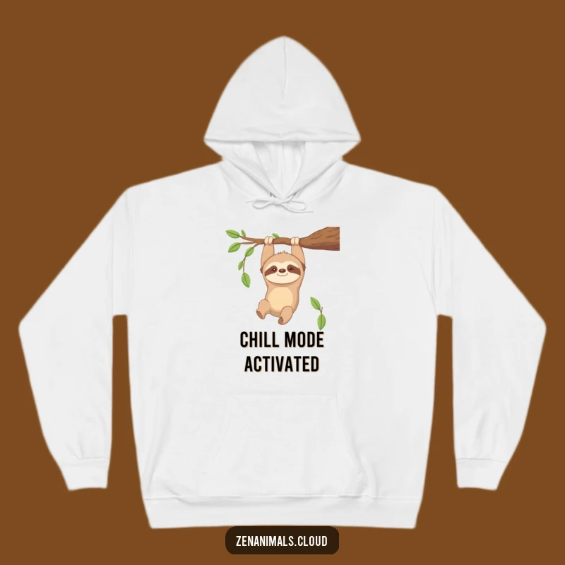Funny Contented Sloth Hoodie: Cozy Relaxation Apparel for Slow Living