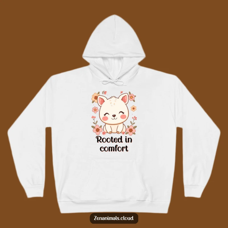Cozy Funny Happy Animal Hoodie: Embrace Warmth with Floral Smiles