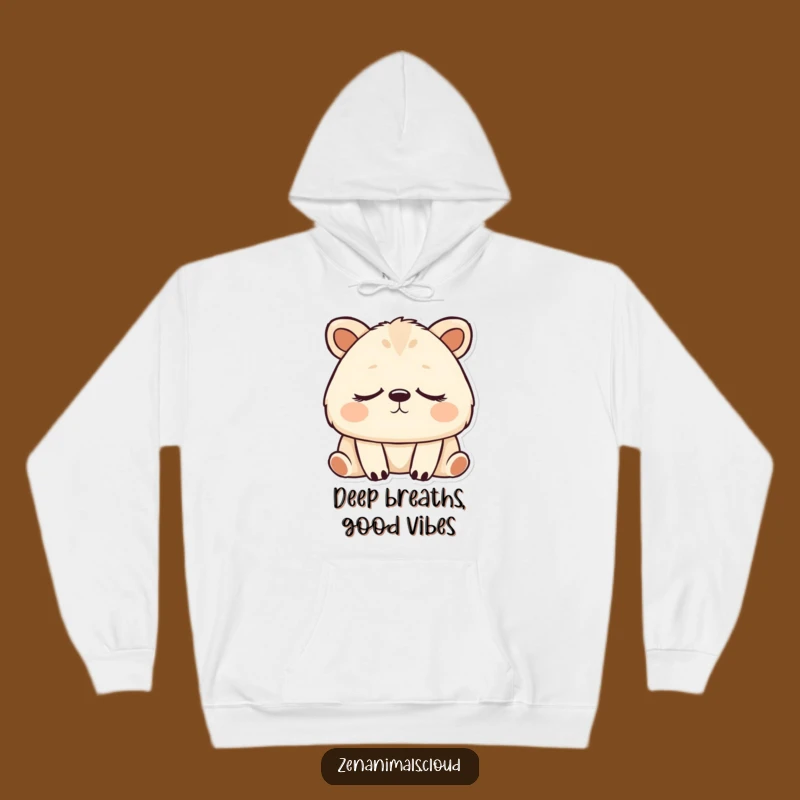 Funny Peaceful Animal Zen Hoodie - Cozy Deep Breathing Sweatshirt for Ultimate Comfort