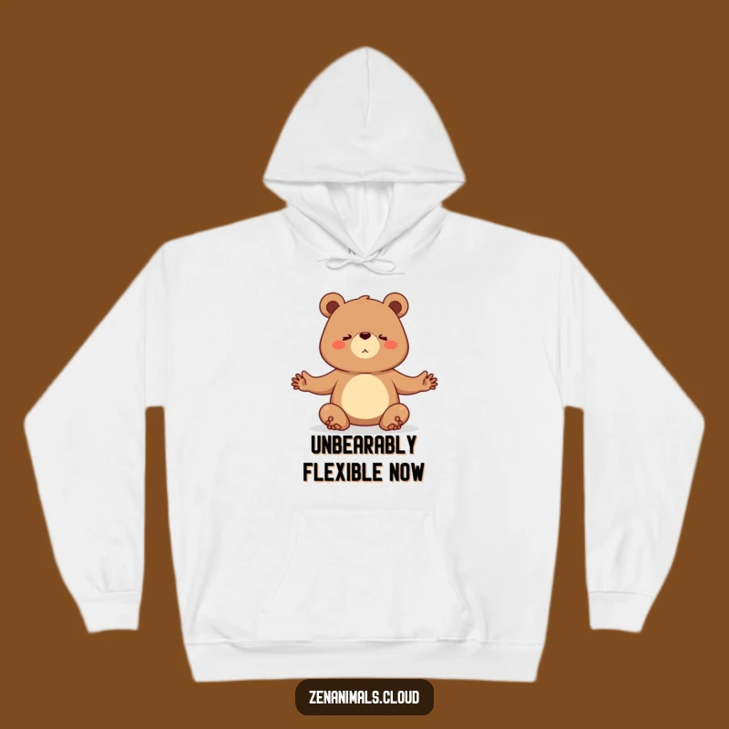 Funny Cozy Yogi Bear Hoodie - Warm Determined Feline Yoga Wear