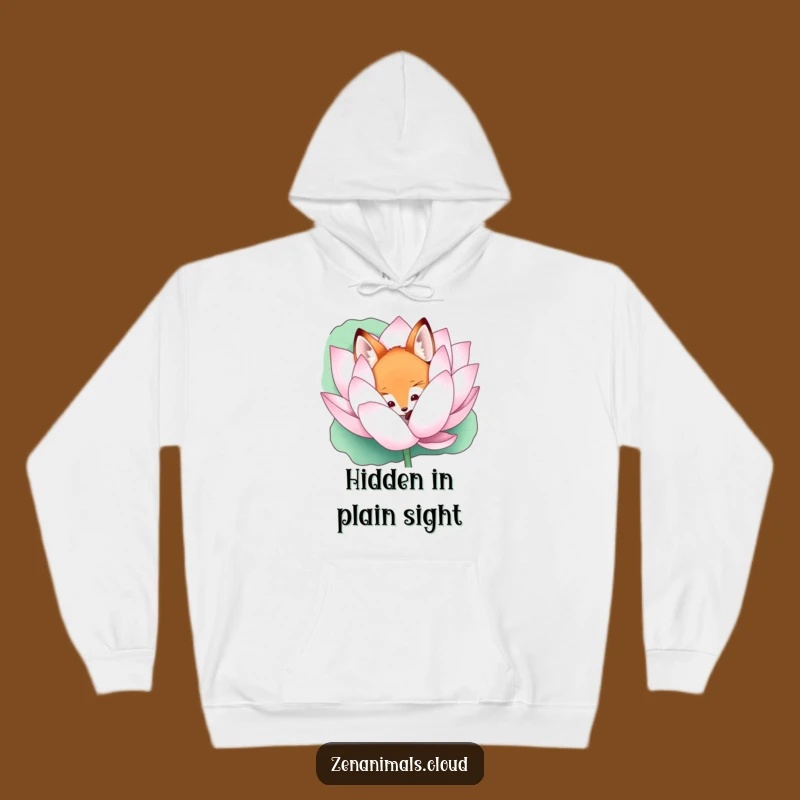 Funny Curious Fox Lotus Hoodie: Cozy Mystical Wear, Perfect Funny Gift