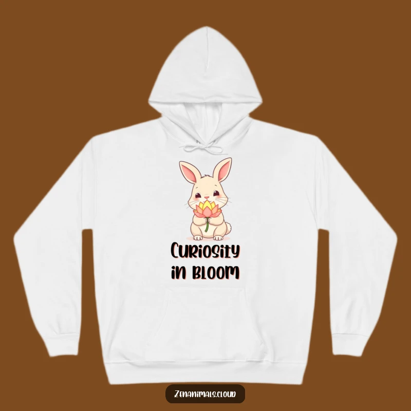 Funny Curious Rabbit Hoodie: Cozy Magical Lotus Apparel for Dreamers